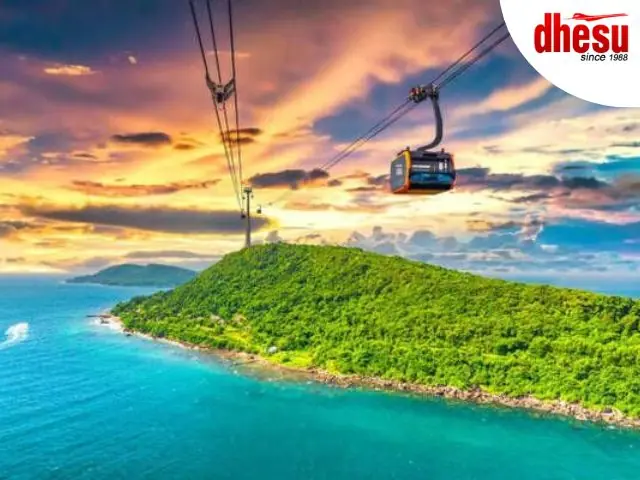 Phu Quoc world's longest sea cable car Hon Thom island Vietnam