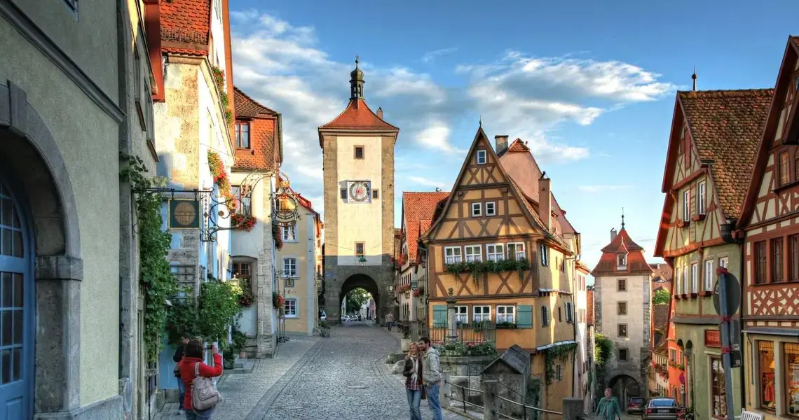 The half-timbered old town of Rothenburg ob der Tauber